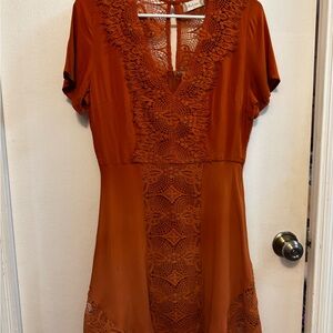 Rust Orange Lace Dress